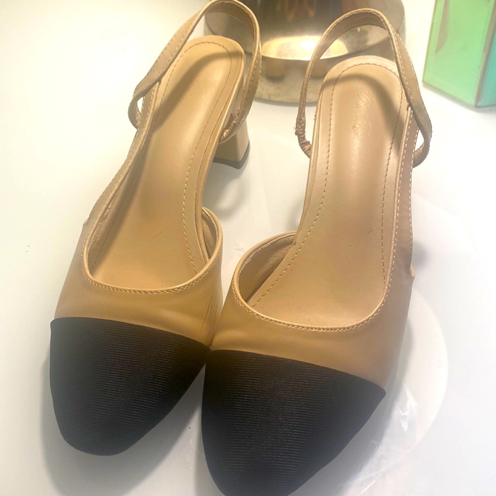 Designer inspired slingback heels